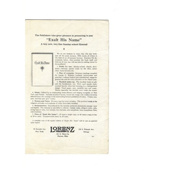 Easter Echoes Sheet Music Holton Lorenz Songs for Easter Service 1936 Gospel - Picture 2 of 3